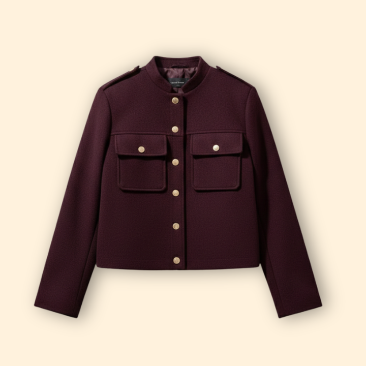 Women’s Gold Button Bomber Jacket