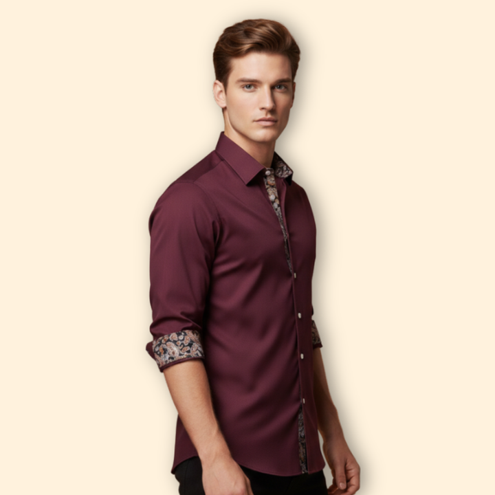 Tommy Men's Classic Pattern Trim Shirt