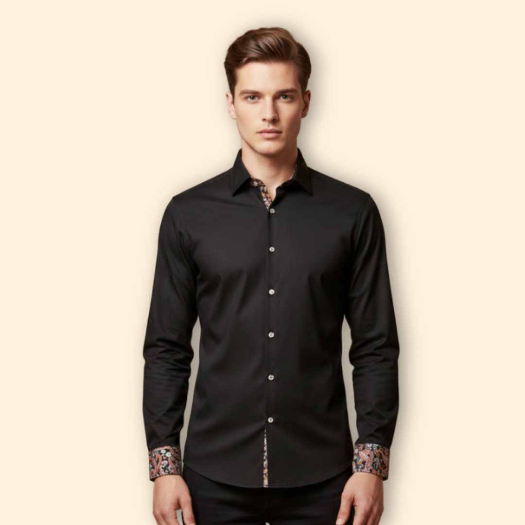 Tommy Men's Classic Pattern Trim Shirt