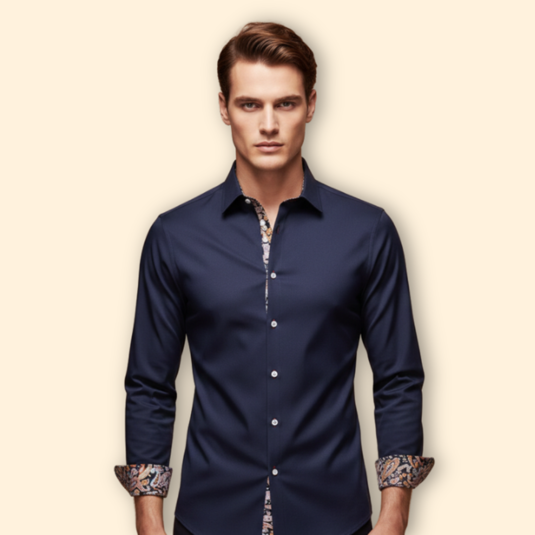 Tommy Men's Classic Pattern Trim Shirt