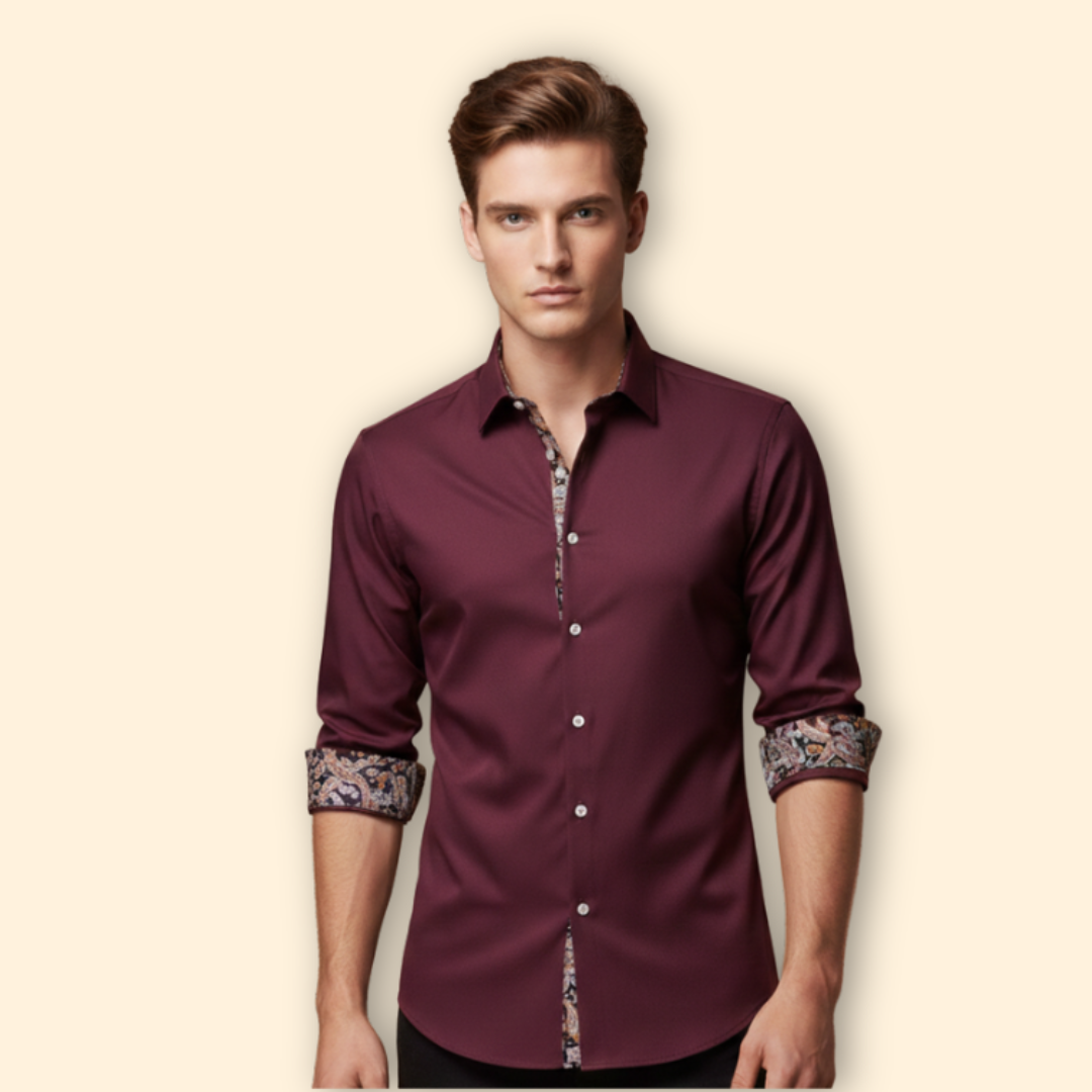 Tommy Men's Classic Pattern Trim Shirt