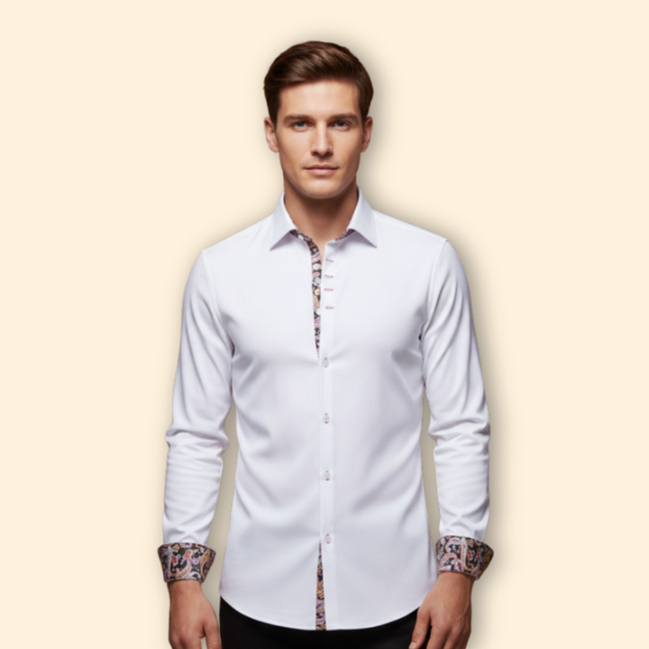 Tommy Men's Classic Pattern Trim Shirt