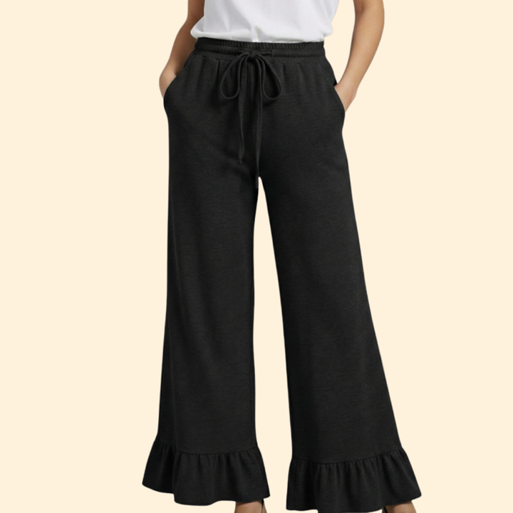 Women's Chic Ruffled Palazzo Trousers