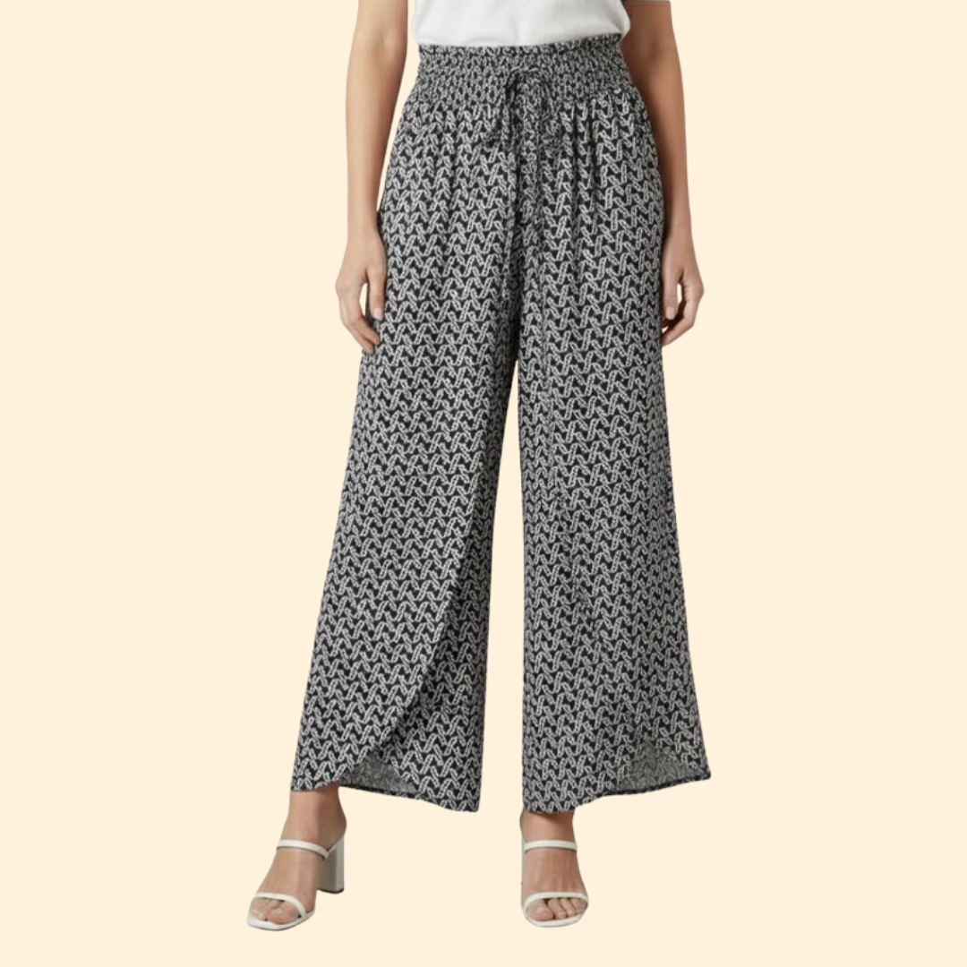 Women's Chic Floral Palazzo Trousers