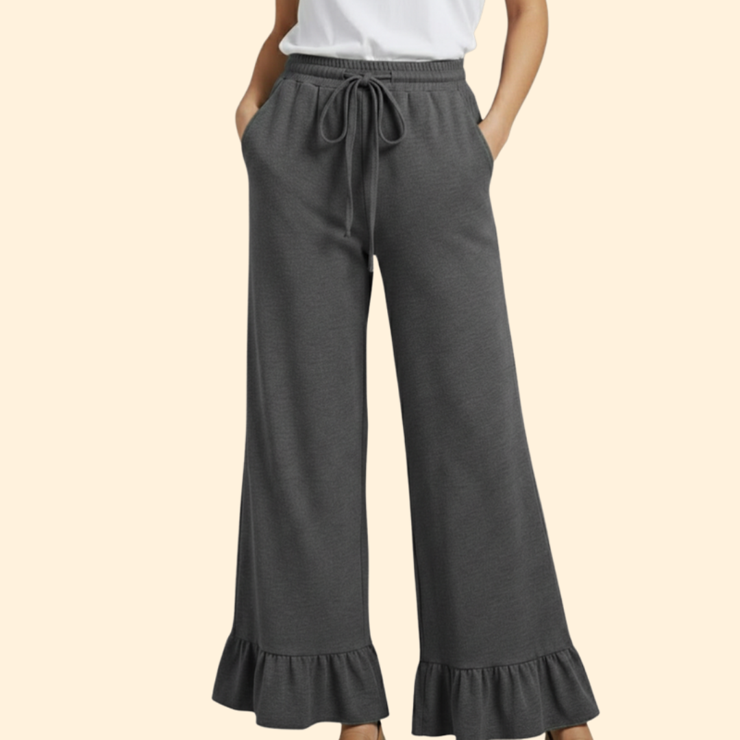 Women's Chic Ruffled Palazzo Trousers