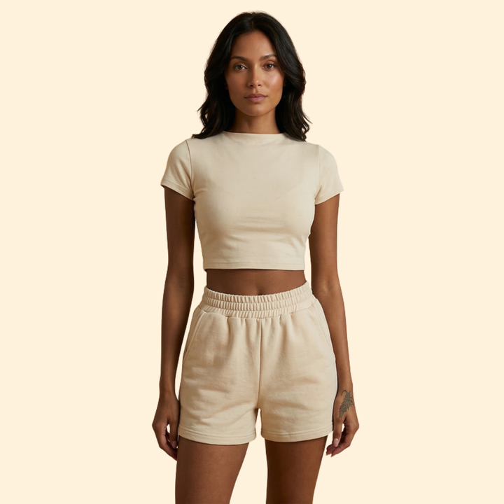 Women's Casual Crop Top & Shorts