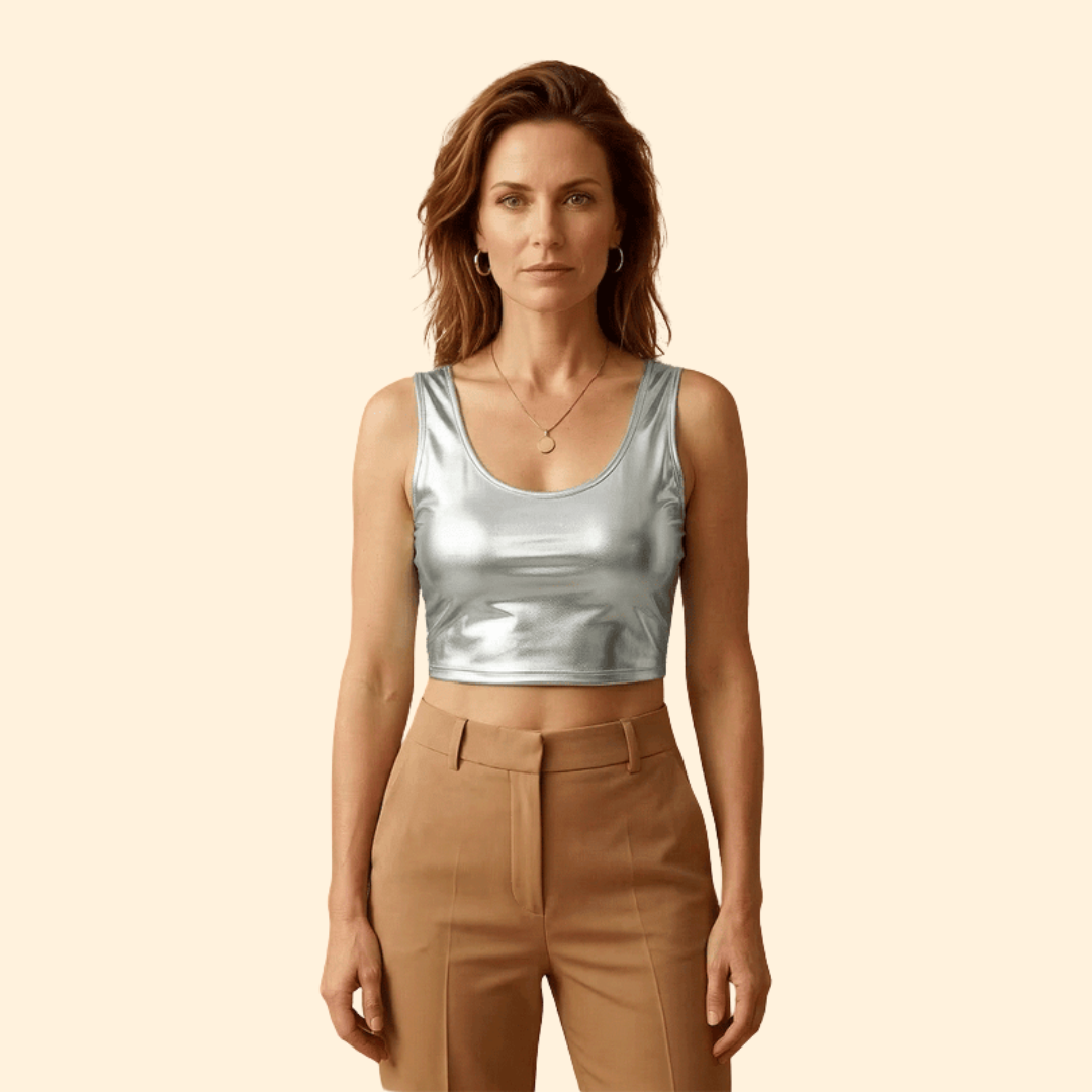 Women's Metallic Crop Top