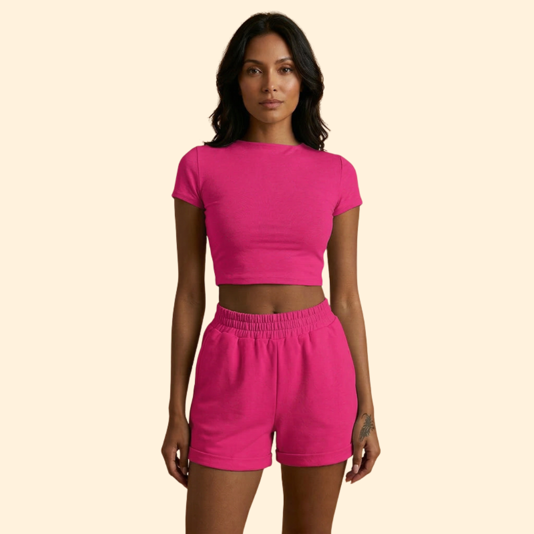 Women's Casual Crop Top & Shorts