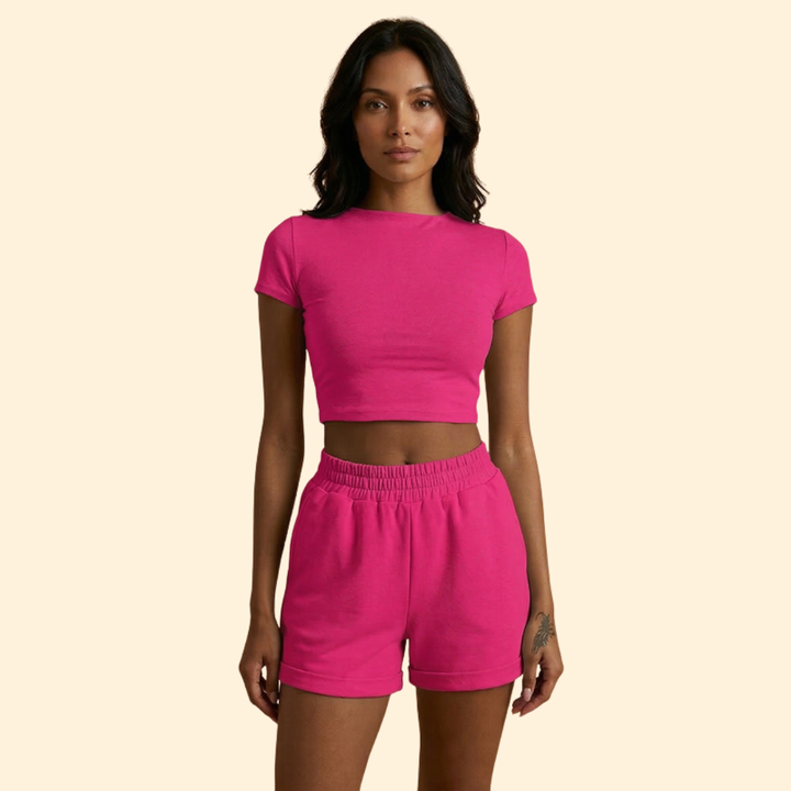 Women's Casual Crop Top & Shorts