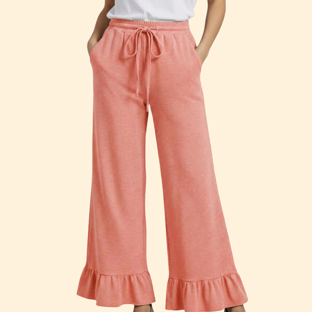 Women's Chic Ruffled Palazzo Trousers