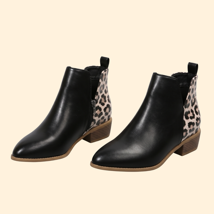 Women's Leather Low Heel Boots