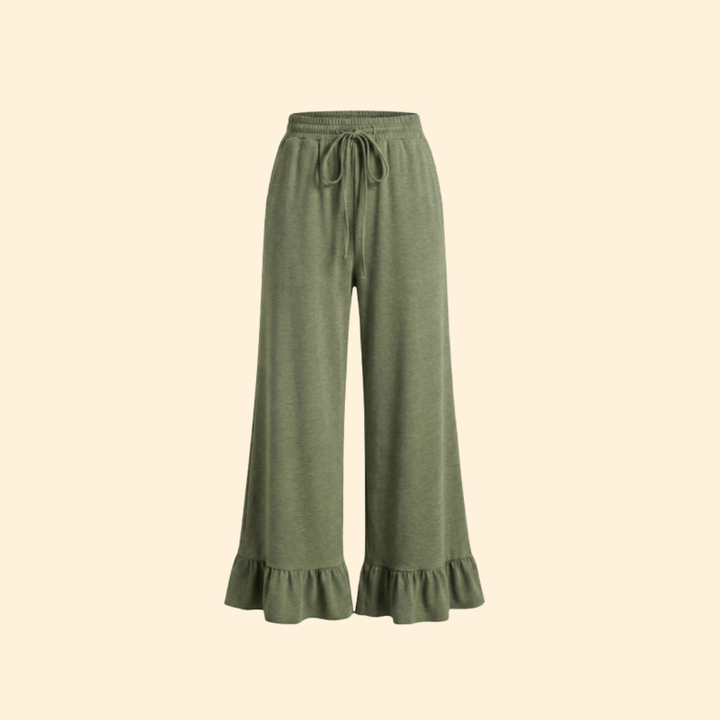 Women's Chic Ruffled Palazzo Trousers