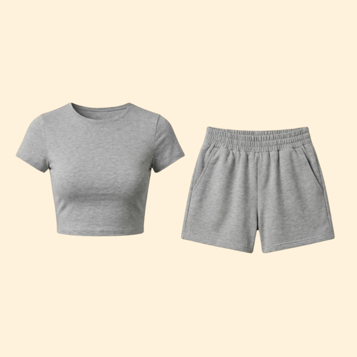 Women's Casual Crop Top & Shorts