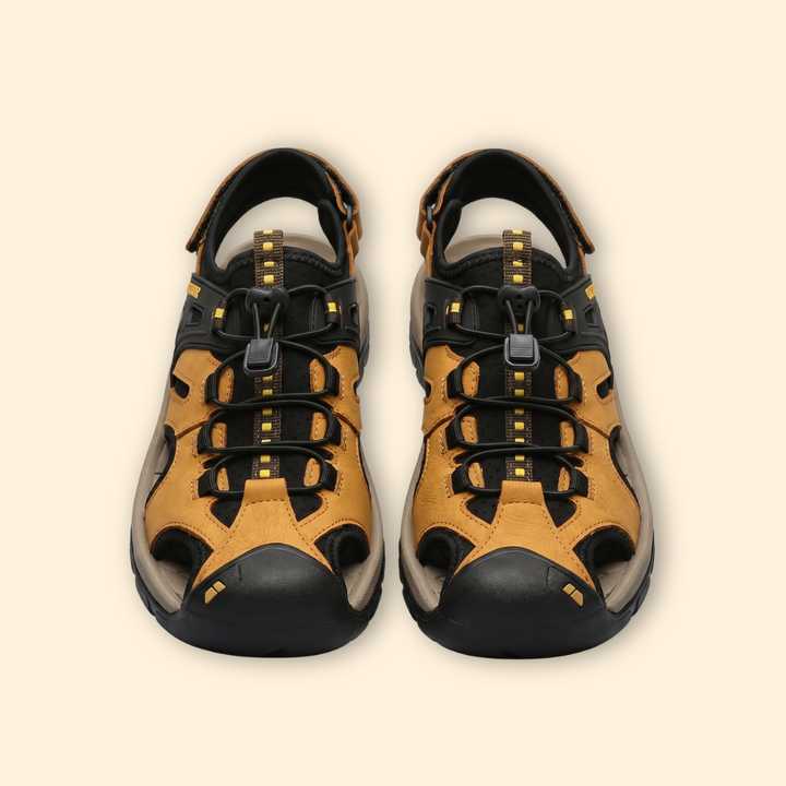 Men's Leather Closed-Toe Sandals