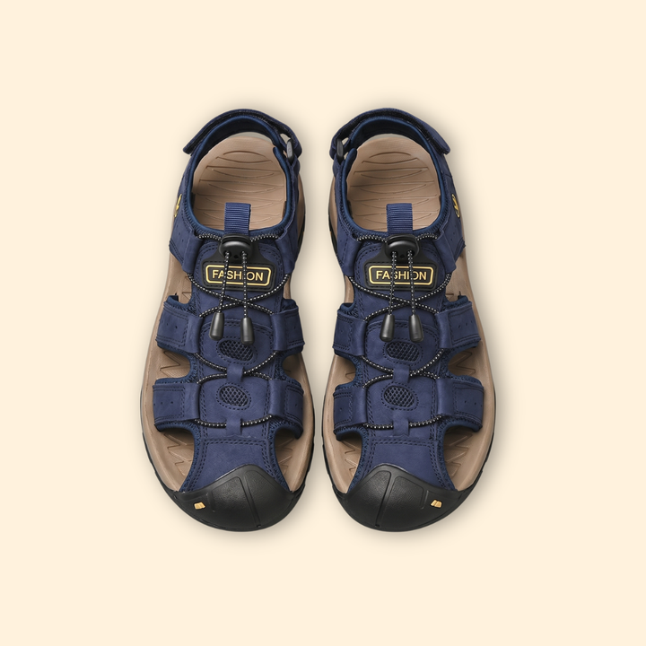 Men's Cowhide Closed Toe Sandals