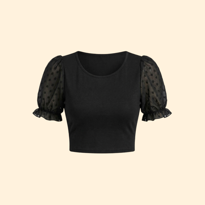 Women's Puff Sleeve Crop Top