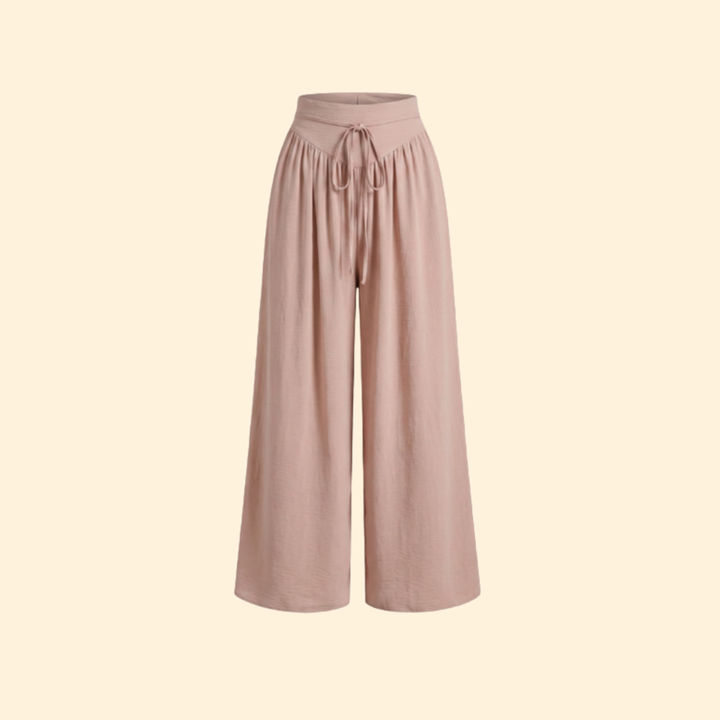 Women's Stylish Drawstring Wide-Leg Trousers