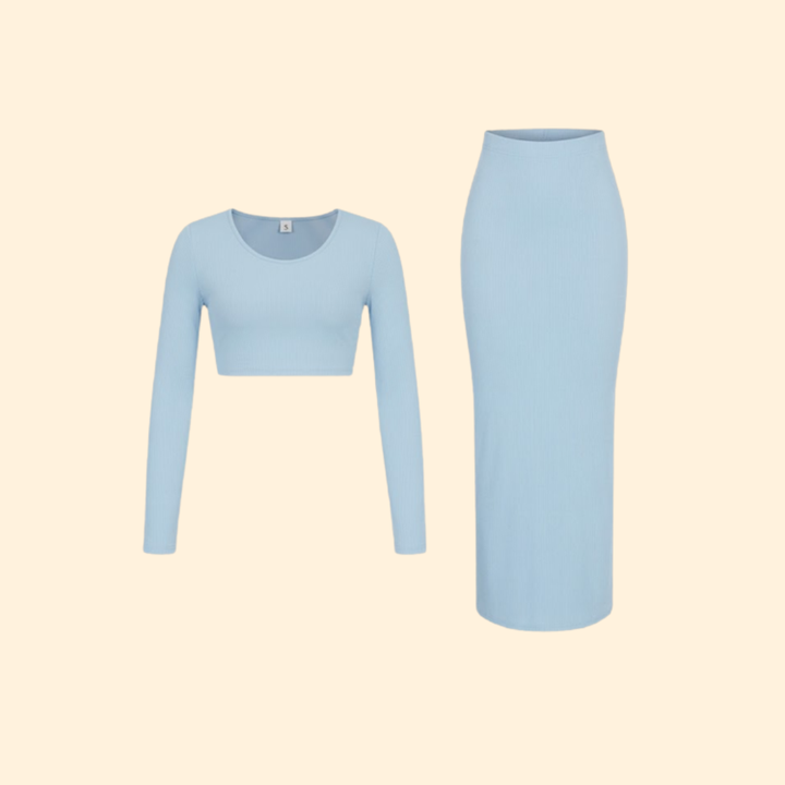 Women's Ribbed Crop Top & Maxi Set