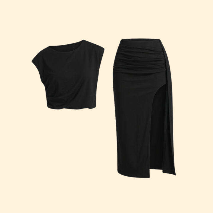 Women's Stylish Cropped Top & Skirt