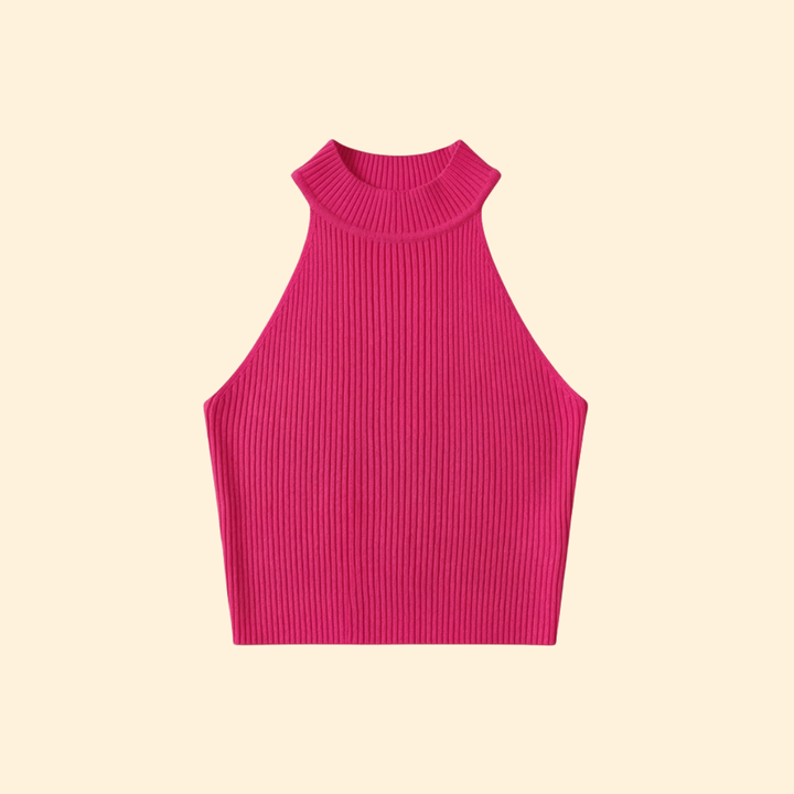 Women's Ribbed High Neck Top