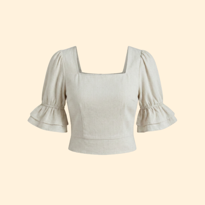Women's Puff Sleeve Crop Chic