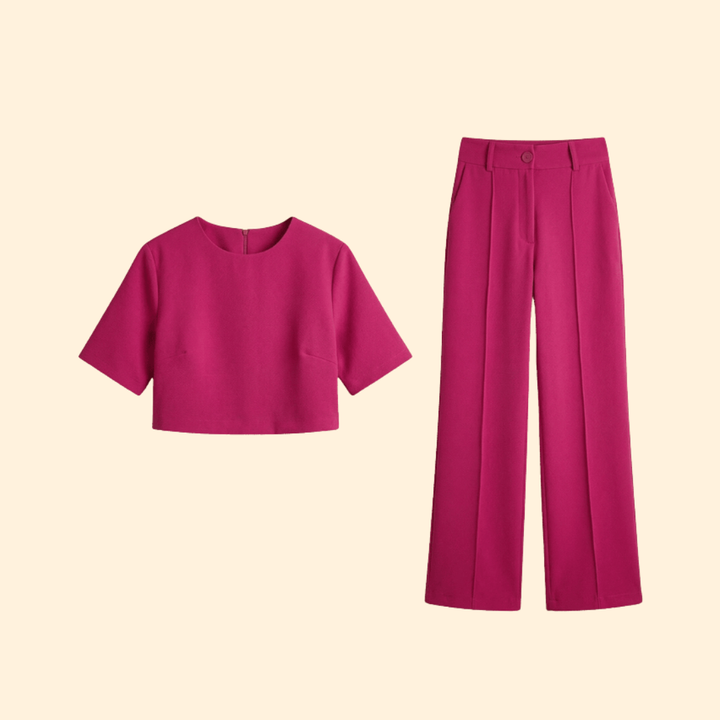 Elegant Women's Crop Top & Pants