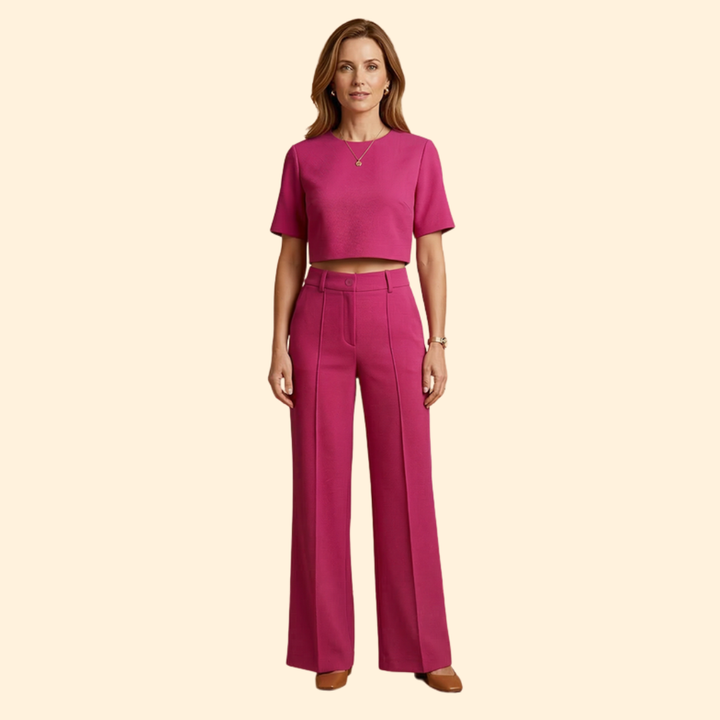 Elegant Women's Crop Top & Pants