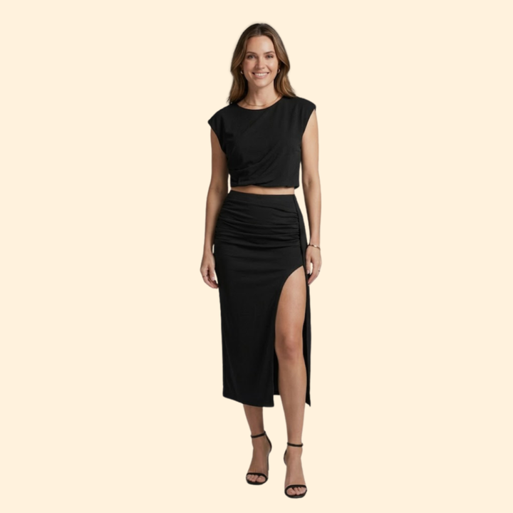 Women's Stylish Cropped Top & Skirt