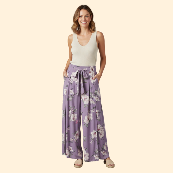 Women's Floral Palazzo Trousers