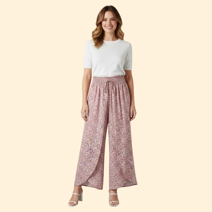Women's Chic Floral Palazzo Trousers