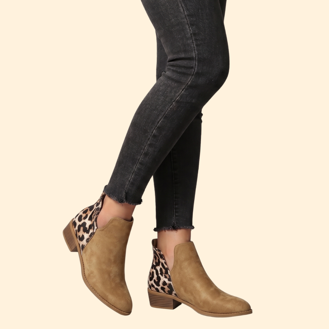 Women's Leather Low Heel Boots