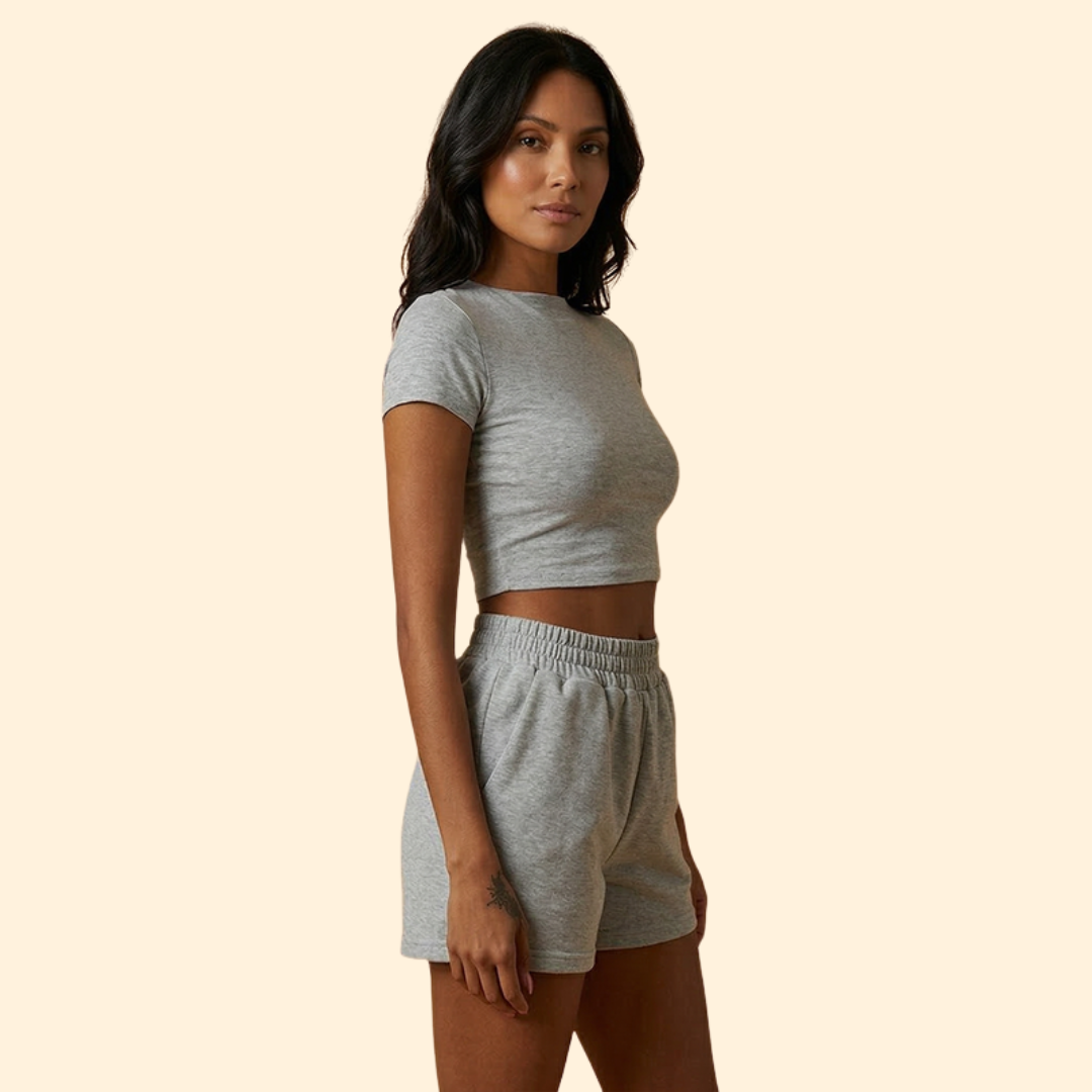 Women's Casual Crop Top & Shorts