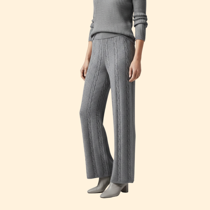 Women's Cozy Ribbed Palazzo Trousers