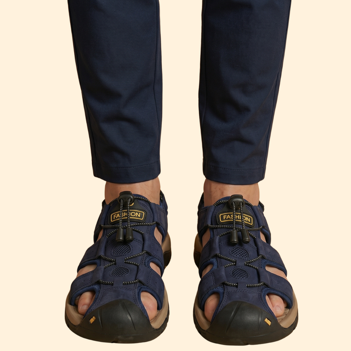 Men's Cowhide Closed Toe Sandals