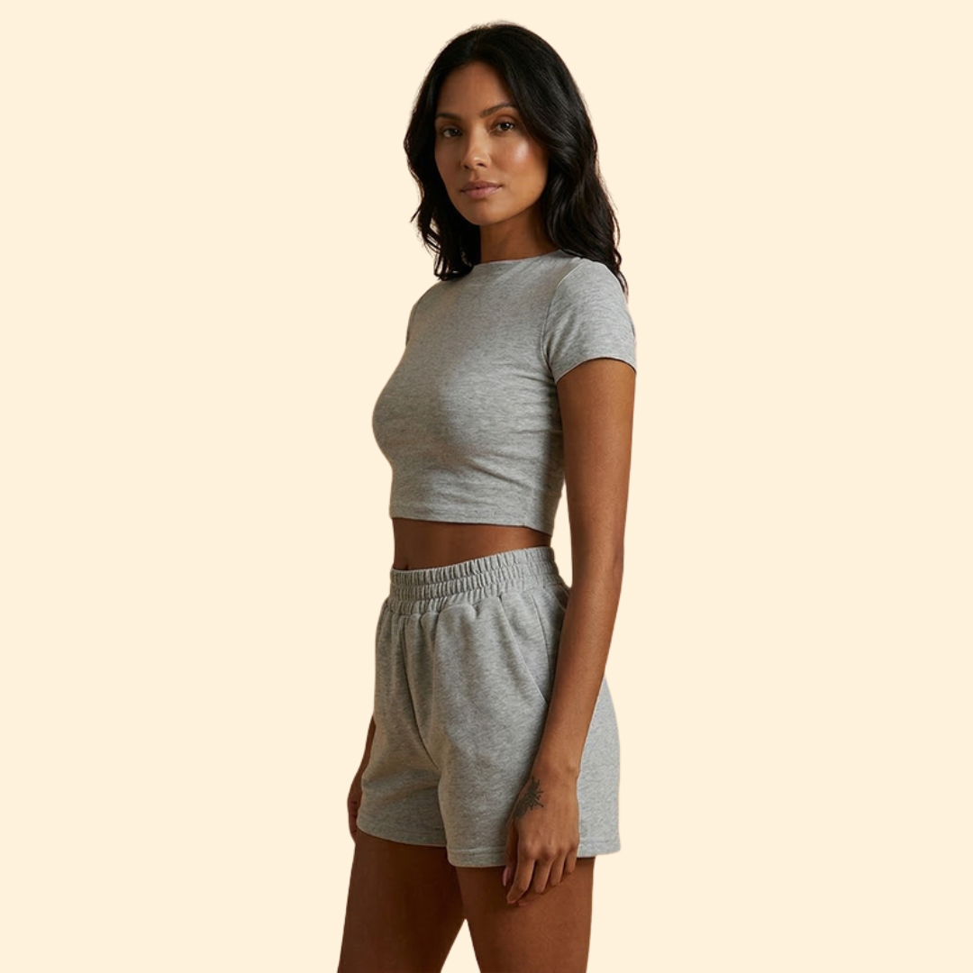 Women's Casual Crop Top & Shorts