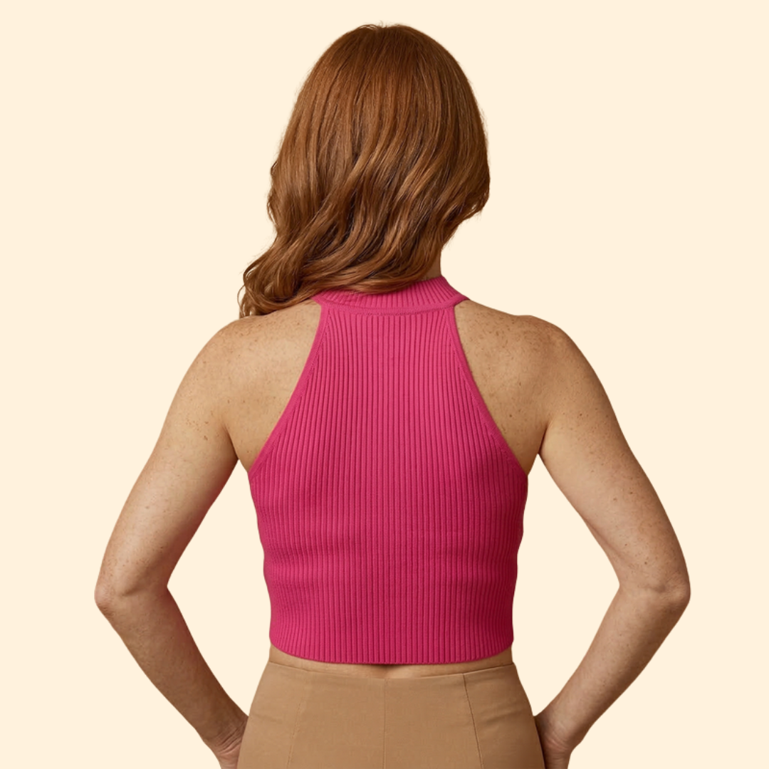 Women's Ribbed High Neck Top