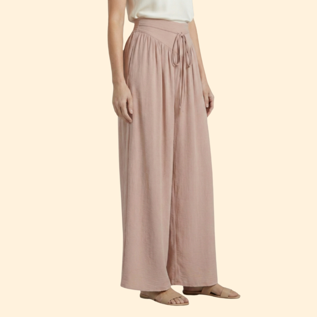 Women's Stylish Drawstring Wide-Leg Trousers