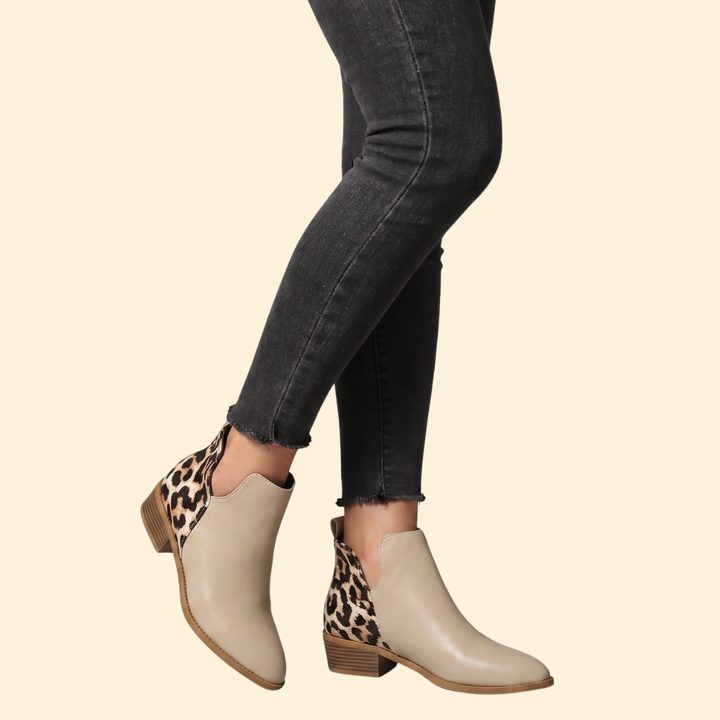 Women's Leather Low Heel Boots