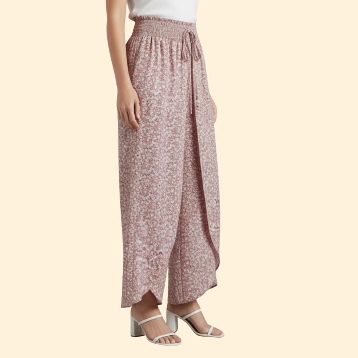 Women's Chic Floral Palazzo Trousers