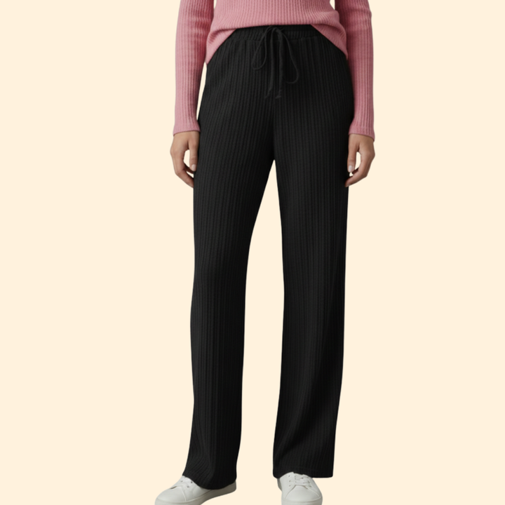 Women's Chic Vertical Drawstring Trousers