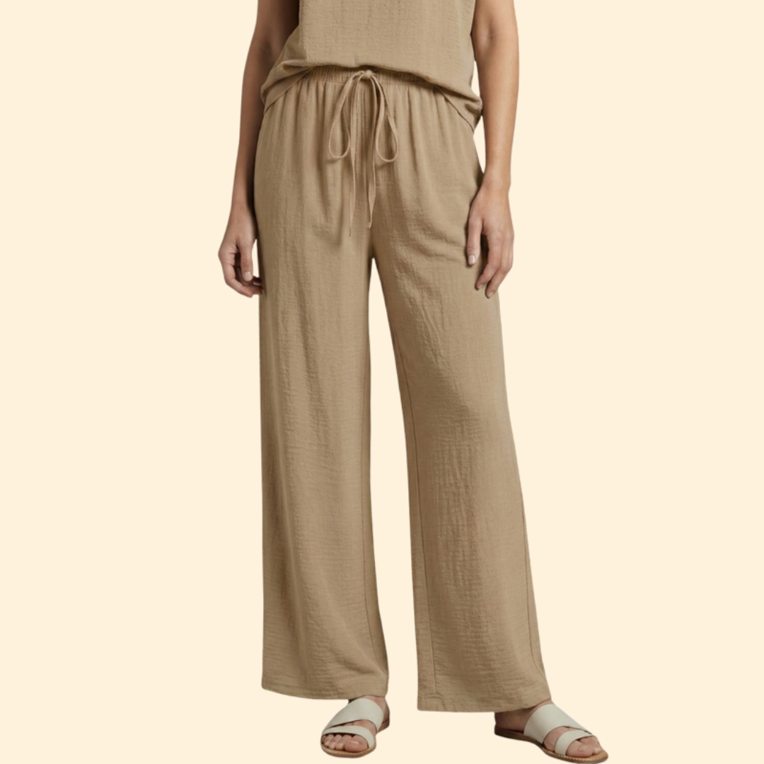 Women's Chic Drawstring Palazzo Trouser