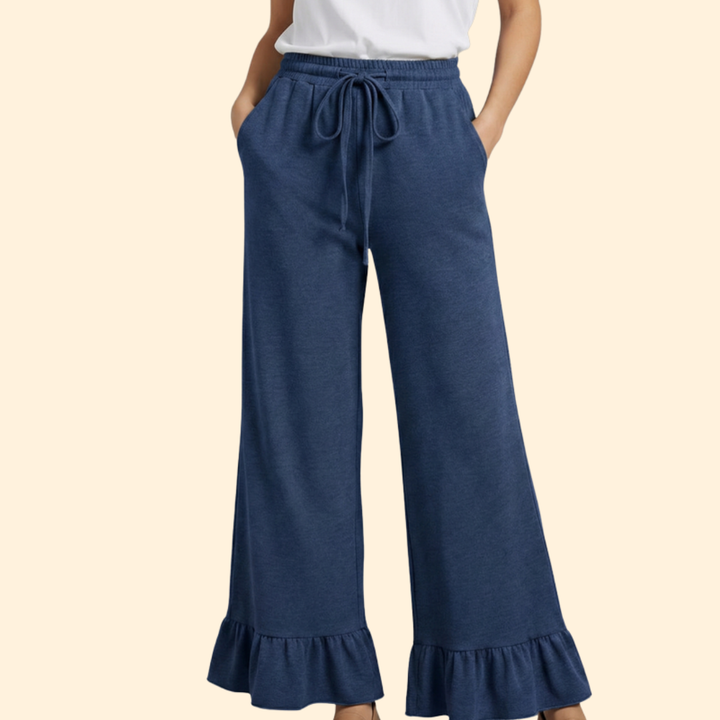 Women's Chic Ruffled Palazzo Trousers