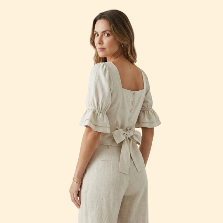 Women's Puff Sleeve Crop Chic