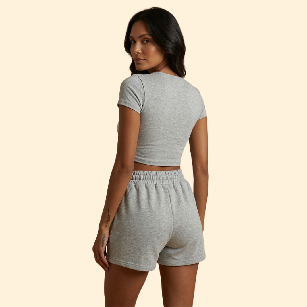 Women's Casual Crop Top & Shorts