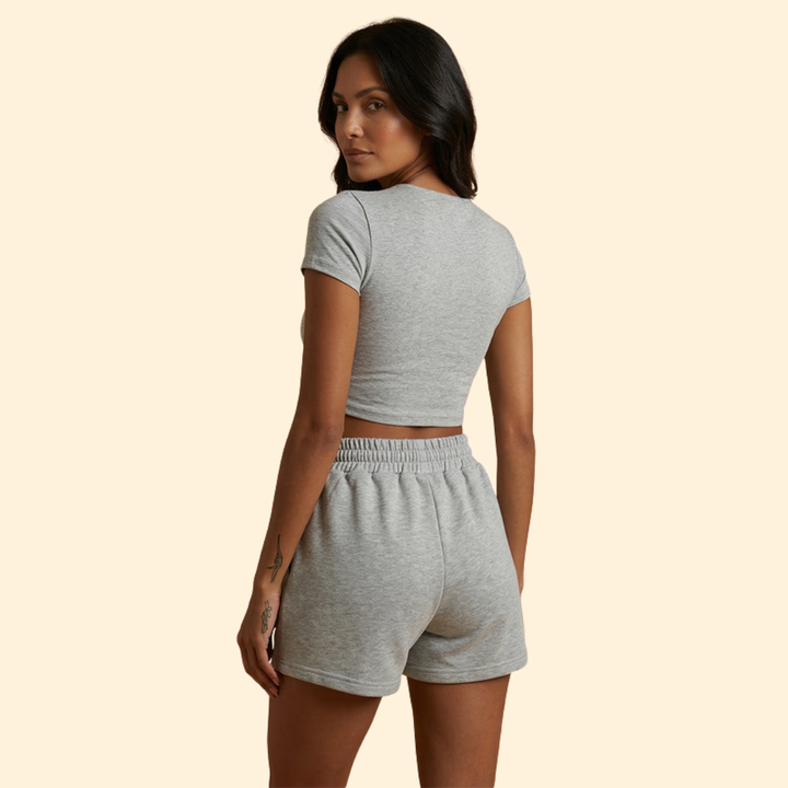 Women's Casual Crop Top & Shorts