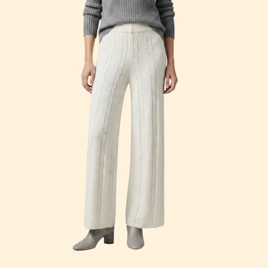 Women's Cozy Ribbed Palazzo Trousers
