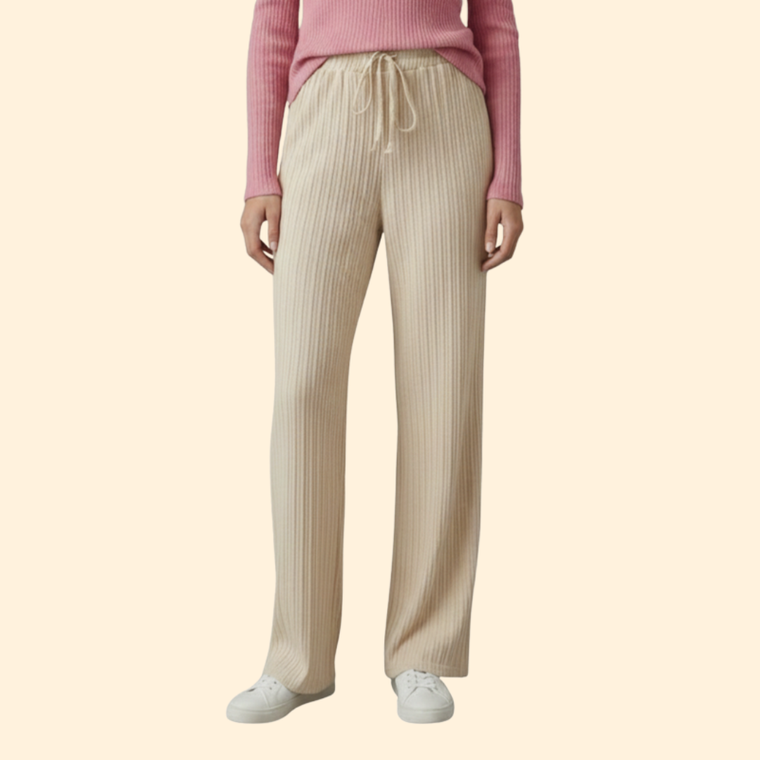 Women's Chic Vertical Drawstring Trousers