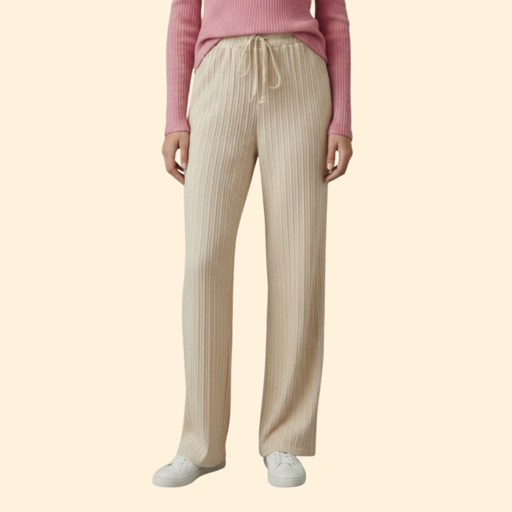 Women's Chic Vertical Drawstring Trousers