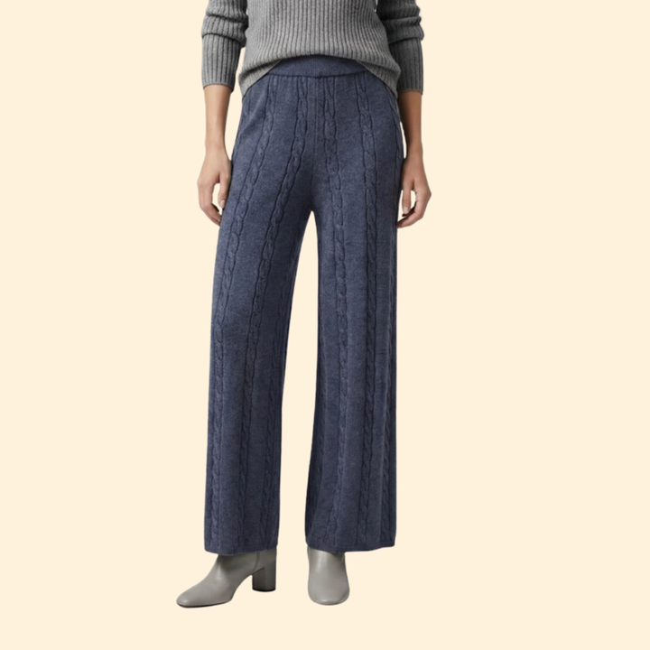 Women's Cozy Ribbed Palazzo Trousers