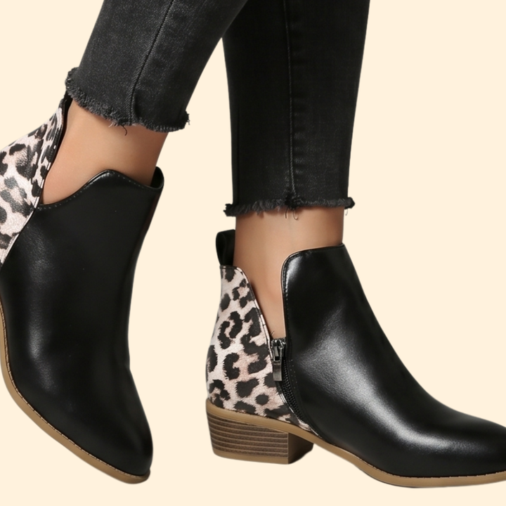 Women's Leather Low Heel Boots